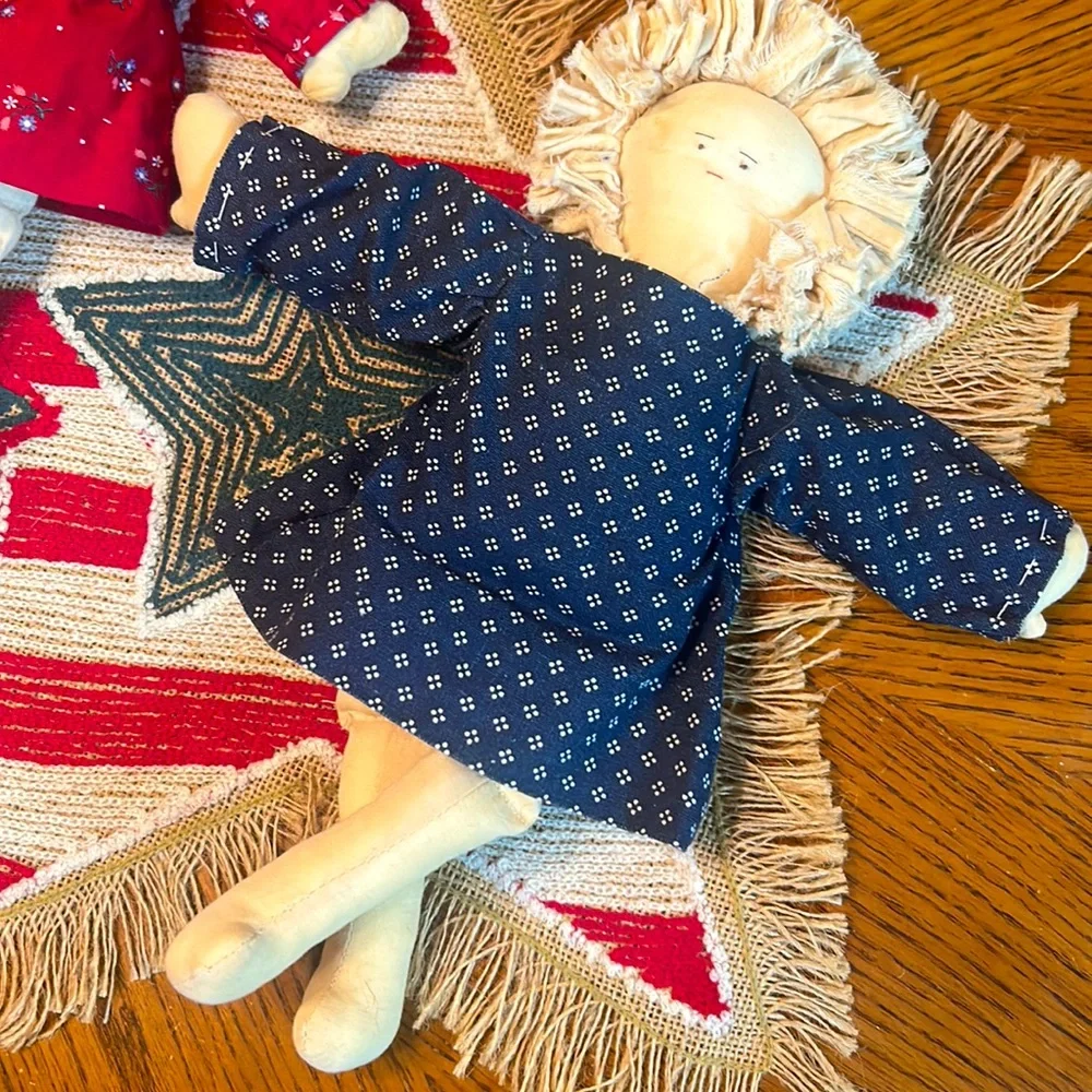 Set of 2 HANDMADE DOLLS & dresses❤️1 RED & 1 NAVY💙